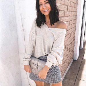 V neck ultra soft oversized ribbed fabrication top Vici